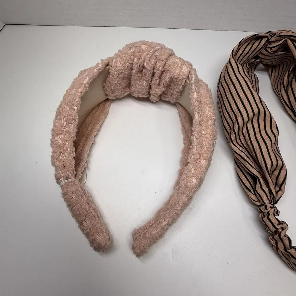 Stella & Ruby Textured Knotted Headband And France Luxe Headband Bundle Of 2 New